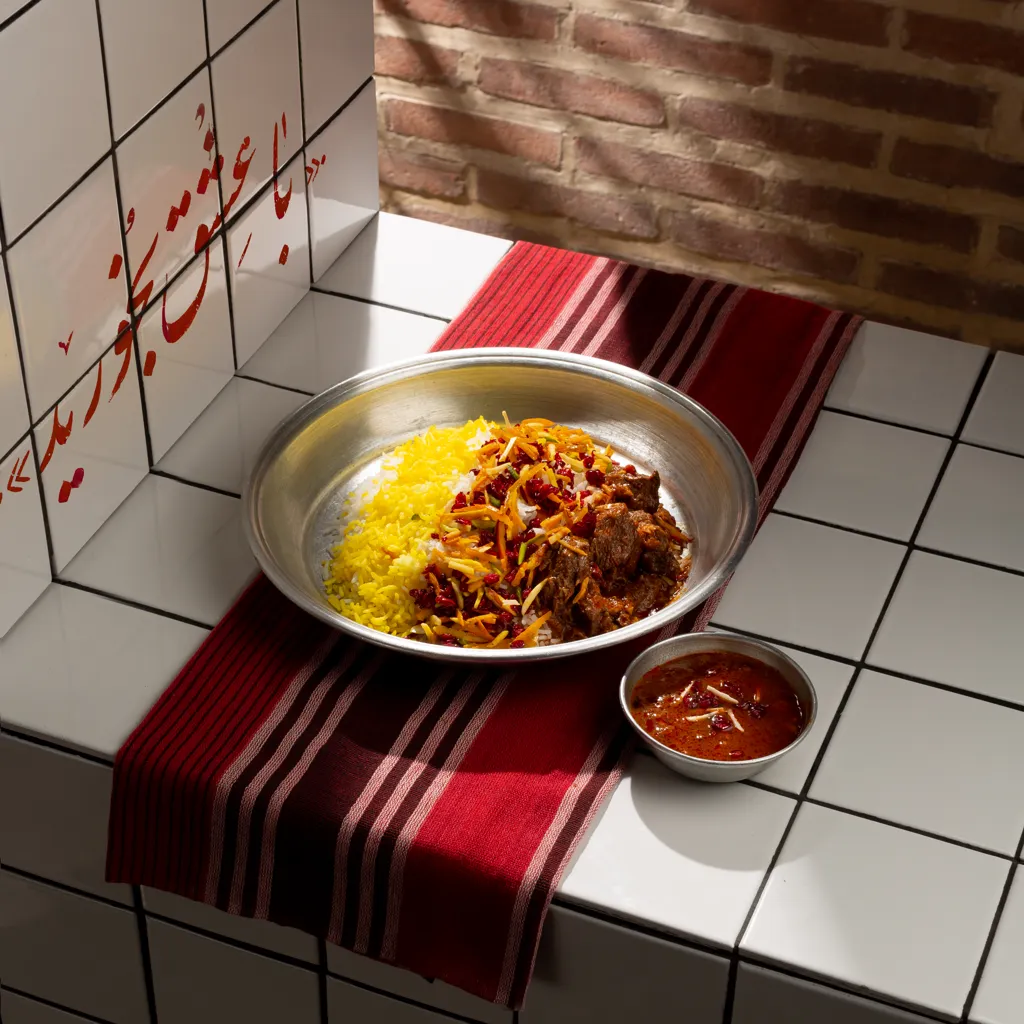 چلو خورشت قیمه نثار ( جمع و جور )