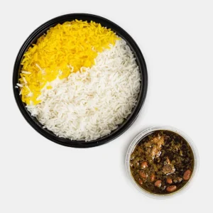 چلوخورشت قورمه سبزی متوسط رستوران روحی