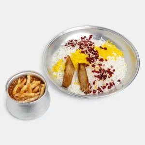 چلو خورشت قیمه گیاهی